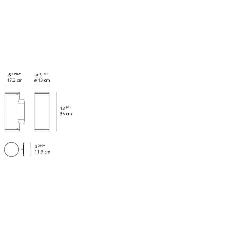 Artemide T4195 Calumet Double Outdoor Wall LED Light - Seginus Lighting