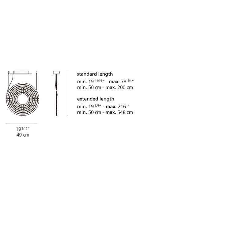 Artemide 16080 Copernico 23.5W LED 500 Suspension Light - Seginus Lighting