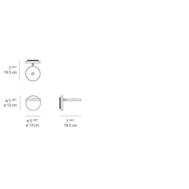 Artemide 1730 Demetra 9.2W LED with Dimmable Wall Spot Light - Seginus Lighting