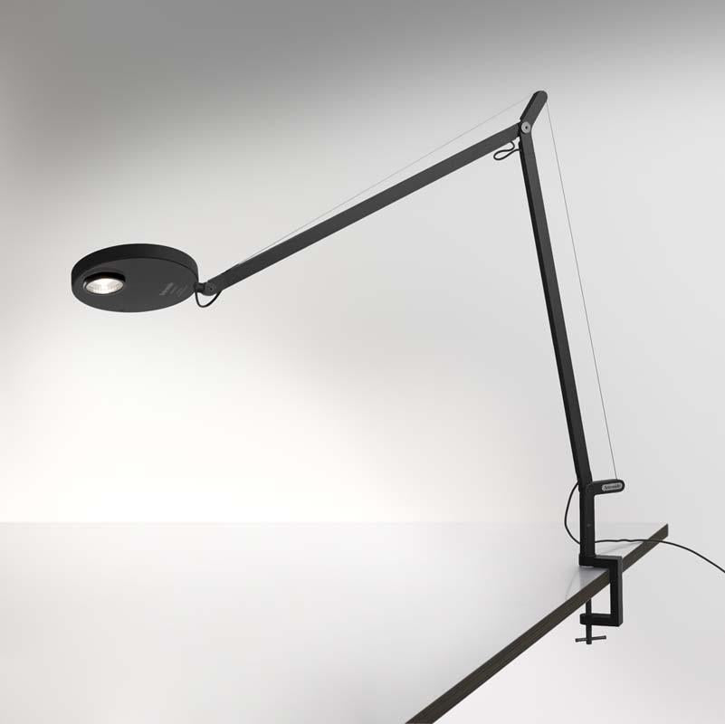 Artemide DEM2022 Demetra Professional 12W LED Dimmable Matte Black Table Light with Clamp - Seginus Lighting