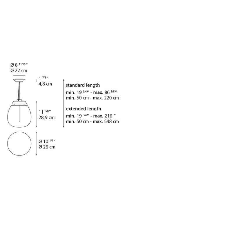 Artemide 18118A Empatia LED 2-Wire dimmable White Suspension Light - Seginus Lighting