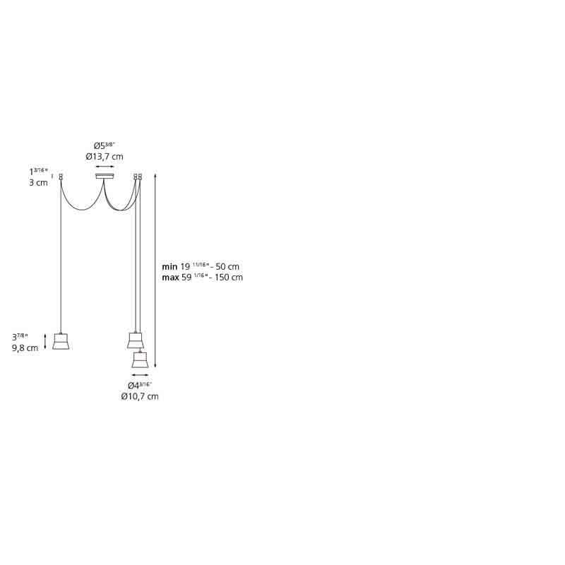 Artemide 02320 Gio 2-Wire Dimmable Suspension Cluster LED Light 120V - Seginus Lighting