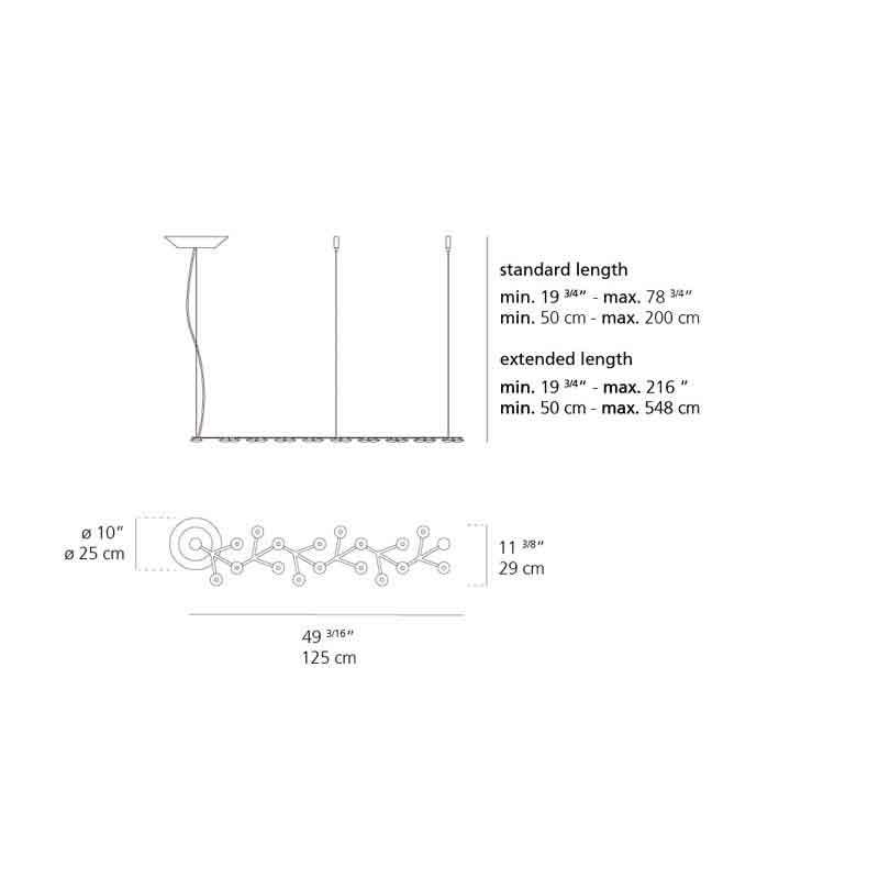 Artemide 1578058A Led Net 125 Inch Linear 30W LED Dimmable Suspension Light - Seginus Lighting