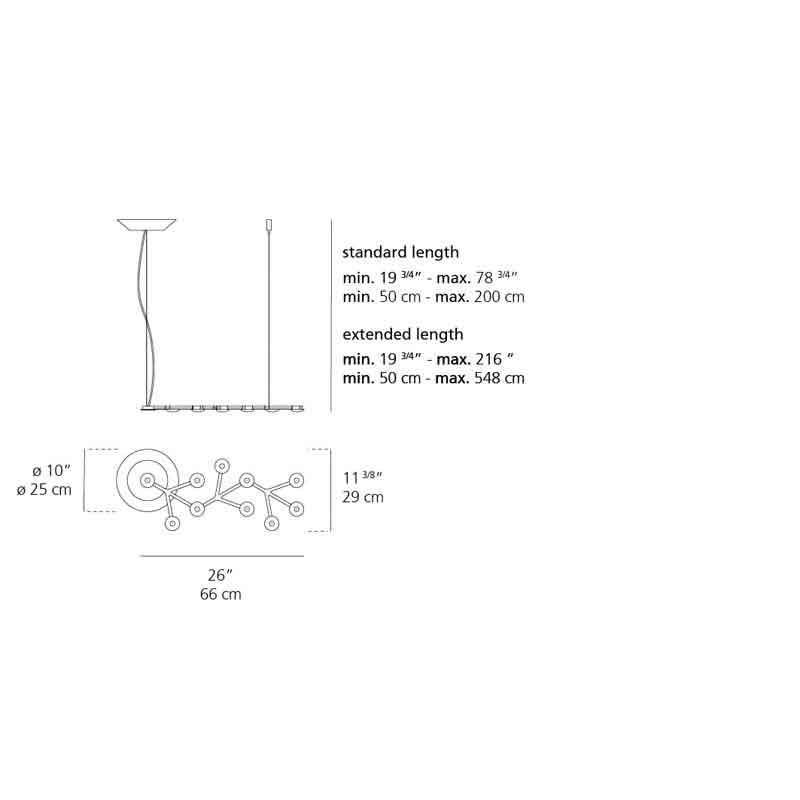 Artemide 1589058A Led Net 66 Inch Linear 21W LED Dimmable Suspension Light - Seginus Lighting