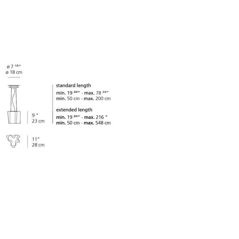Artemide 06960 Logico Single Max 100W E26 Mini Suspension Light 120V - Seginus Lighting