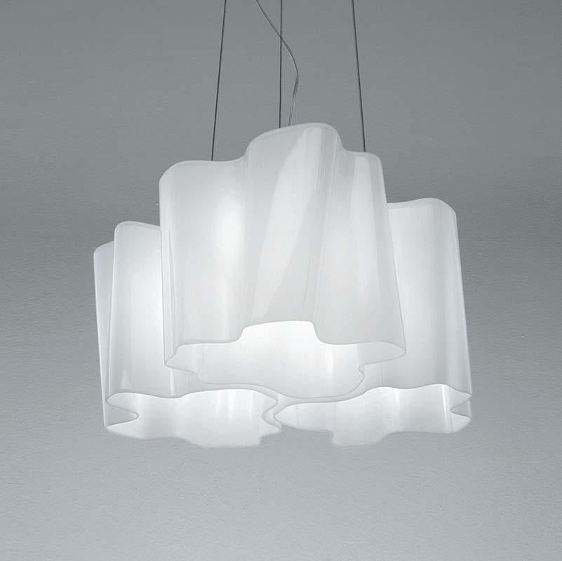 Artemide 0649028A Logico Triple Nested Max 60W E12 Grey/White Micro Suspension Light 120V - Seginus Lighting