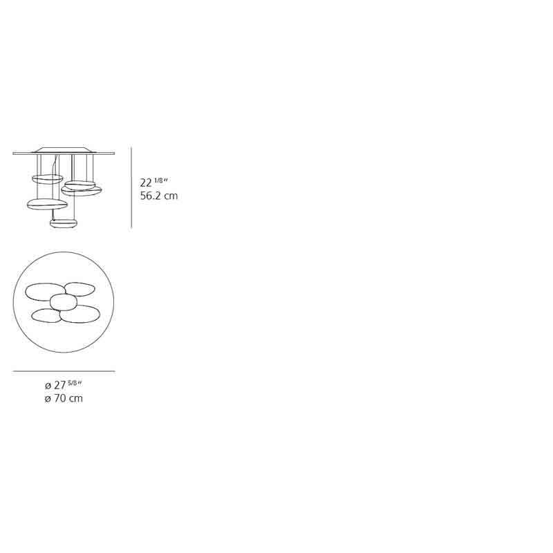 Artemide 1476 Mercury 2-Wire Dimmable LED Mini Ceiling Light - Seginus Lighting