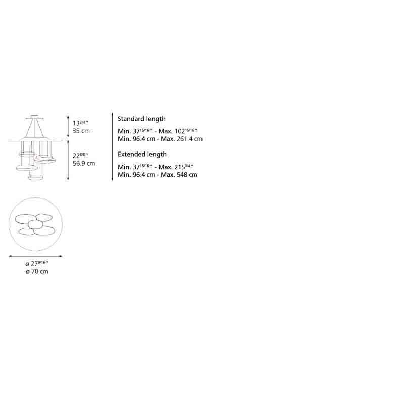 Artemide 1477 Mercury 28W LED 2-Wire Dimmable Mini Suspension Light - Seginus Lighting