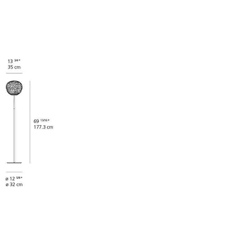 Artemide 1706015A Meteorite Max 100W E26 with Dimmable Chrome Floor Light - Seginus Lighting