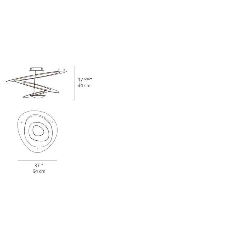 Artemide 1253 Pirce 2-Wire Dimmable 28W LED White Ceiling Light - Seginus Lighting