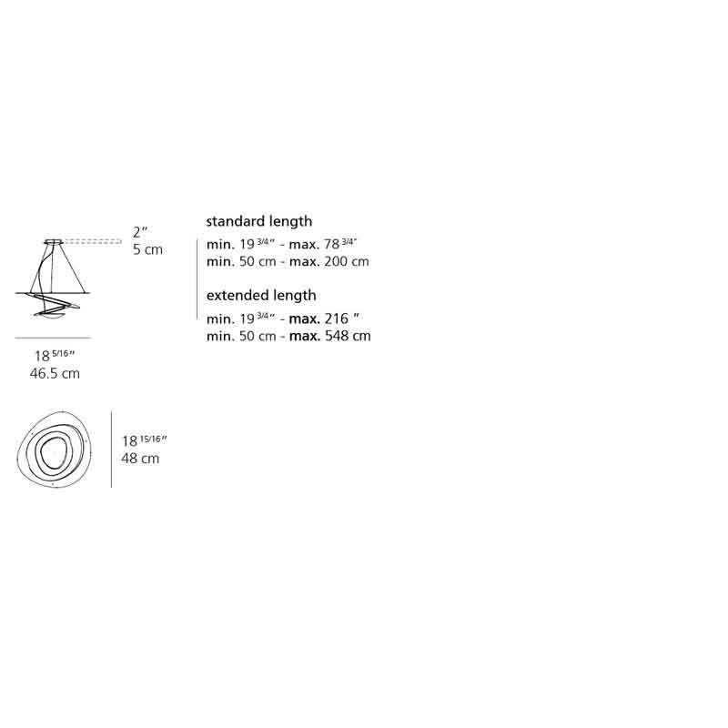 Artemide 1249 Pirce Dimmable 29W LED Micro White Suspension Light - Seginus Lighting