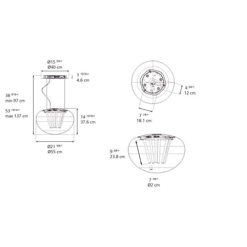 Artemide 0341015A Spectral Suspension LED Light - Seginus Lighting