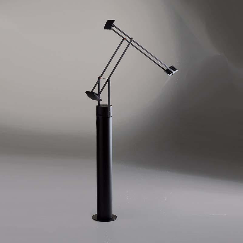 Artemide TIZ011 Tizio 8W LED Black Classic Table Light with Floor Support - Seginus Lighting