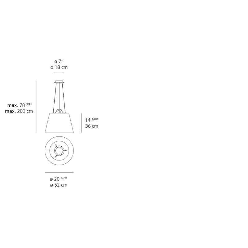 Artemide TLM100 Tolomeo Max 150W E26 Aluminum Mega Suspension Light - Seginus Lighting