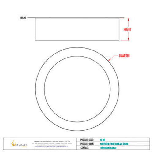 Barbican Lighting Northern Frost Surface Drum