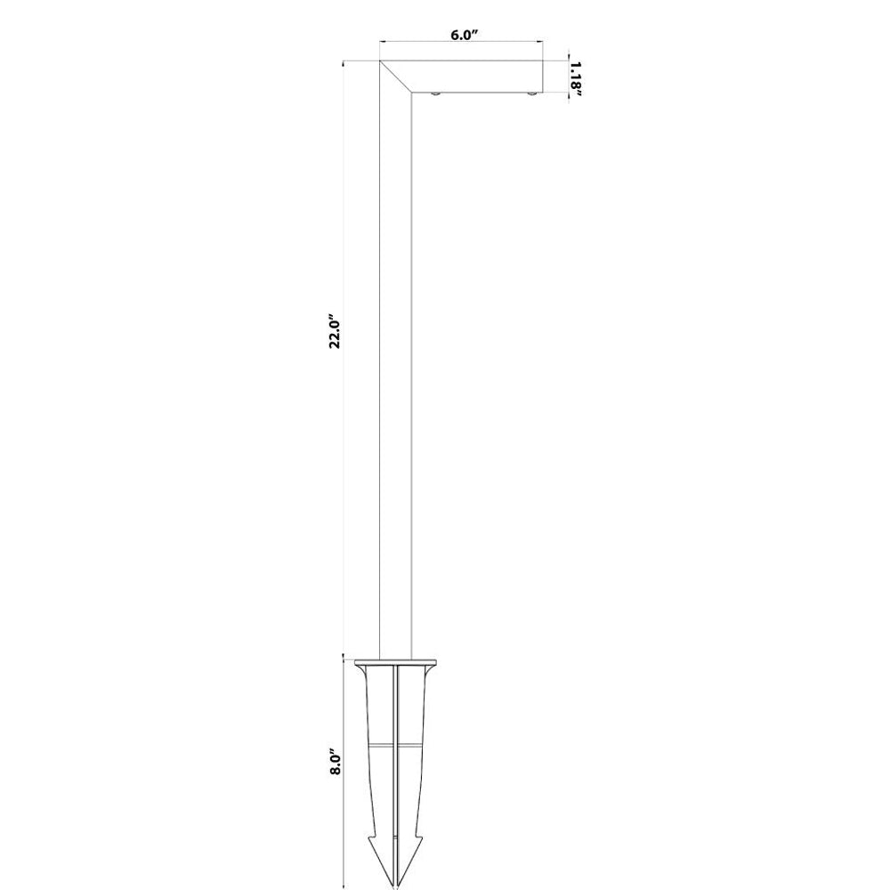 Cast Source Lighting 21" Brass Path Light "L" Top