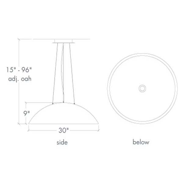 Cirrus 17380-30 Indoor/Outdoor 30 Inch Dark Iron Pendant By Ultralights Lighting Additional Image 2