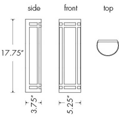 Classics 10181-HM Outdoor Horizontal Mounting Wall Sconce By Ultralights Lighting Additional Image 1