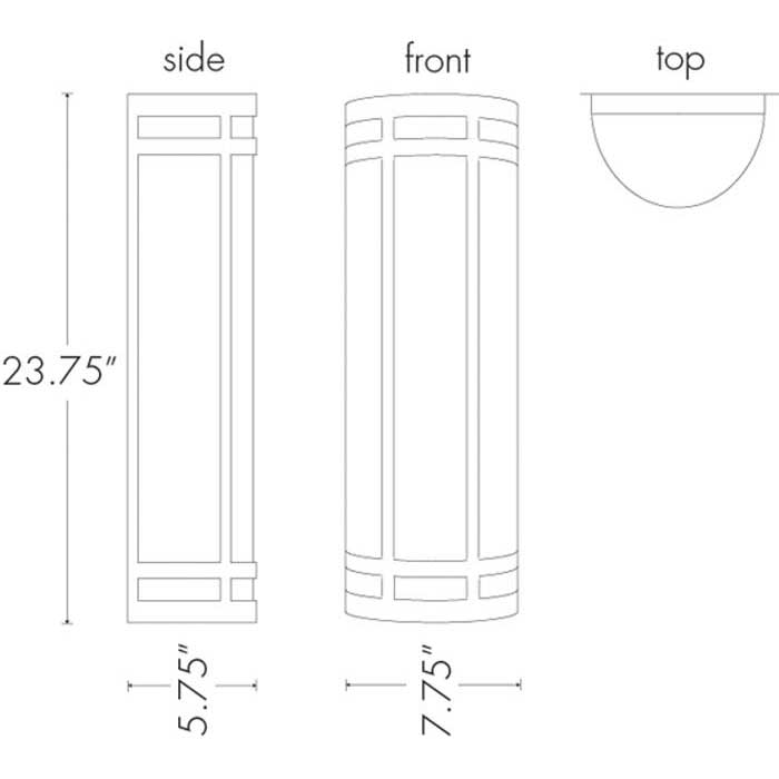 Classics 9133-24 Outdoor Wall Sconce By Ultralights Lighting Additional Image 1