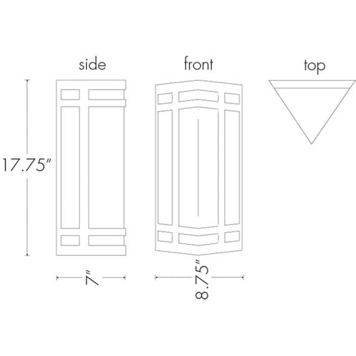 Classics 9135-18-VM Outdoor Vertical Mounting Wall Sconce By Ultralights Lighting Additional Image 1