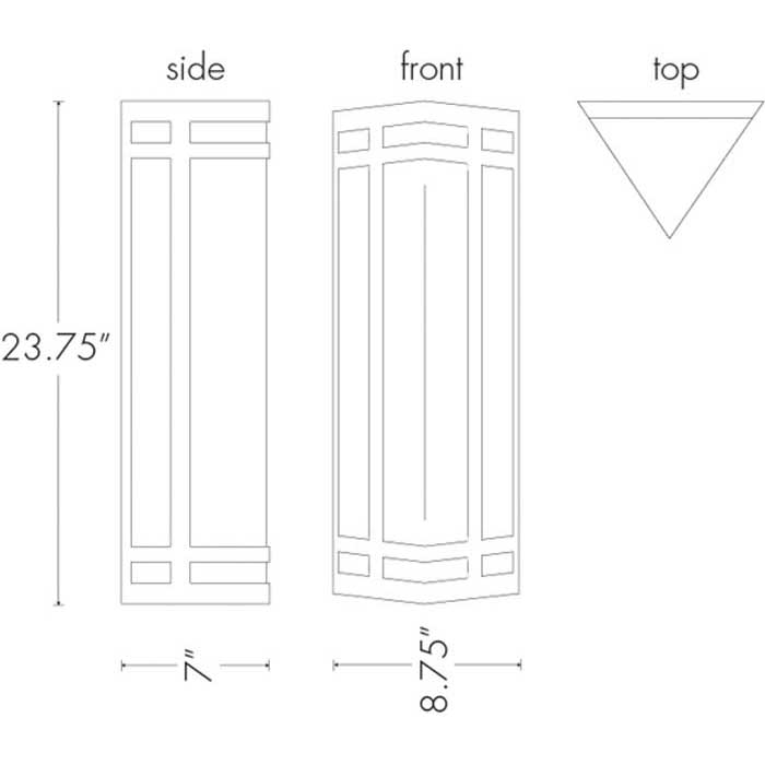 Classics 9135-24-VM Outdoor Vertical Mounting Wall Sconce By Ultralights Lighting Additional Image 1