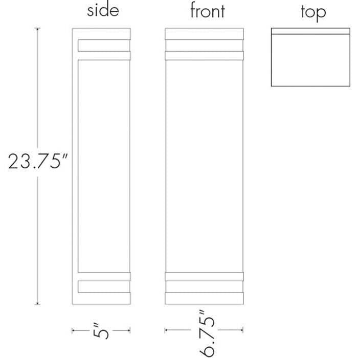 Classics 9236-24-HM Outdoor Horizontal Mounting Wall Sconce By Ultralights Lighting Additional Image 1