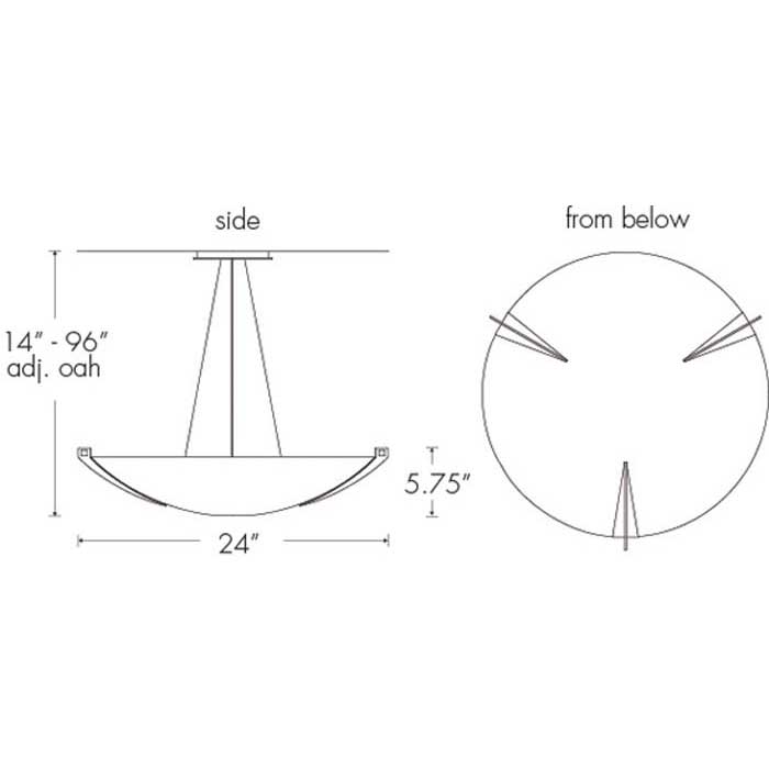 Compass 11202-24-CH Indoor/Outdoor Cable Hung Pendant By Ultralights Lighting Additional Image 1