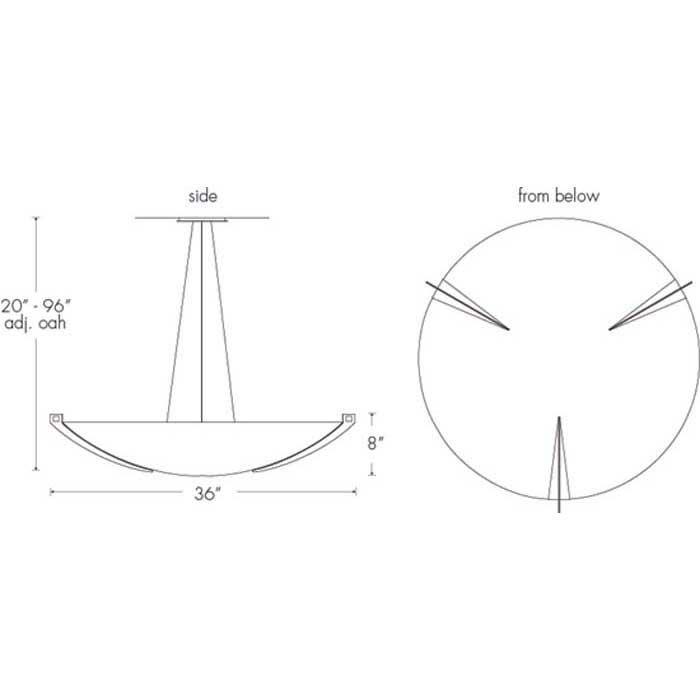 Compass 11202-36-CH Indoor/Outdoor Cable Hung Pendant By Ultralights Lighting Additional Image 1