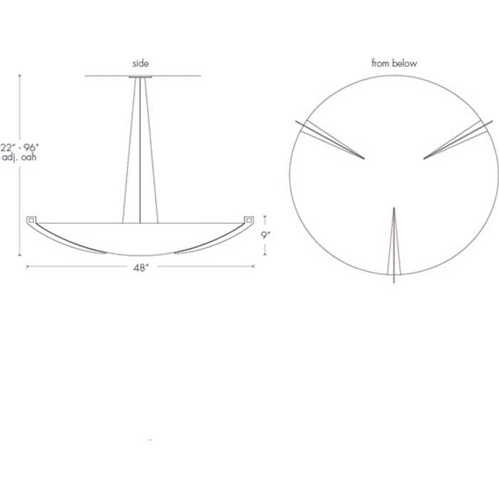 Compass 11202-48-CH Indoor/Outdoor Cable Hung Pendant By Ultralights Lighting Additional Image 1