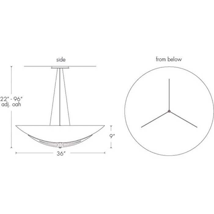 Compass 11203-36-SFM Indoor/Outdoor Semi Flush Mount Pendant By Ultralights Lighting Additional Image 1
