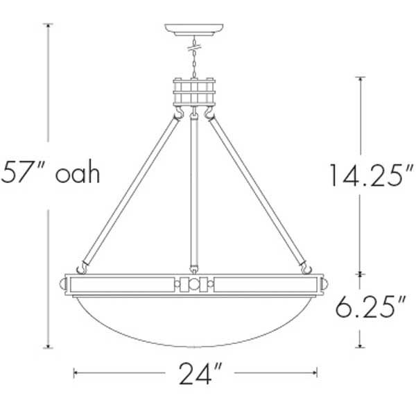 Compass 9924-24-CH Indoor/Outdoor Chain Hung Pendant By Ultralights Lighting Additional Image 1