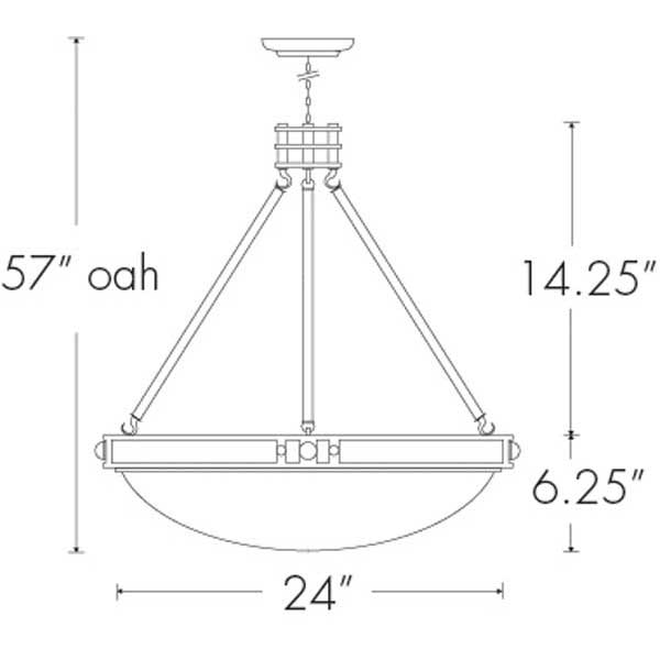 Compass 9924-24-SFM Indoor/Outdoor Semi Flush Mount Pendant By Ultralights Lighting Additional Image 1