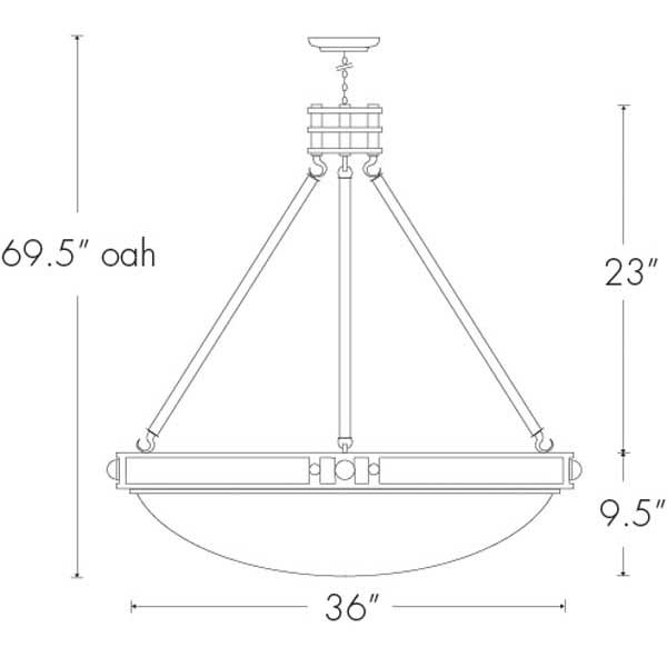 Compass 9924-36-CH Indoor/Outdoor Chain Hung Pendant By Ultralights Lighting Additional Image 1