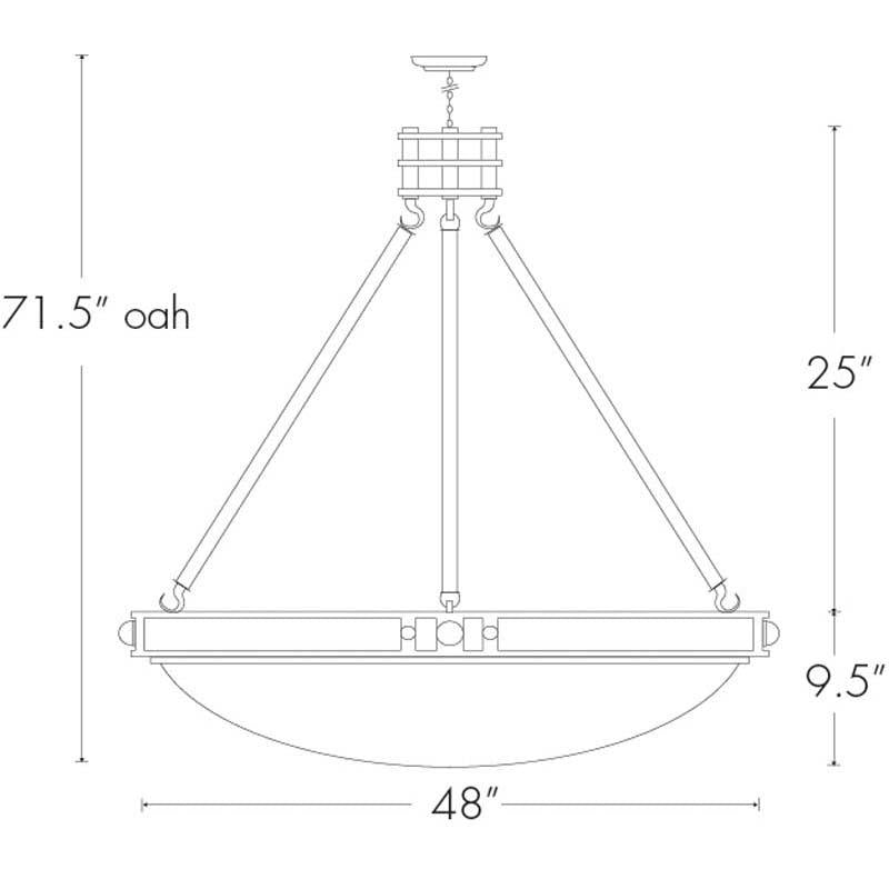 Compass 9924-48-SFM Indoor/Outdoor Semi Flush Mount Pendant By Ultralights Lighting Additional Image 1