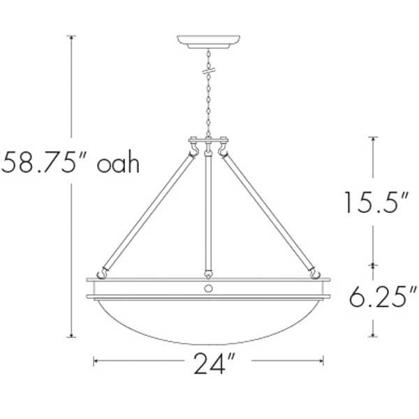 Compass 9925-24-SFM Indoor/Outdoor Semi Flush Mount Pendant By Ultralights Lighting Additional Image 1