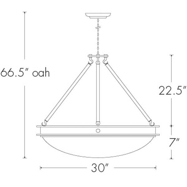 Compass 9925-30-SFM Indoor/Outdoor Semi Flush Mount Pendant By Ultralights Lighting Additional Image 1