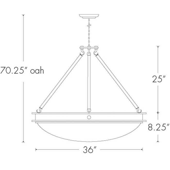 Compass 9925-36-SFM Indoor/Outdoor Semi Flush Mount Pendant By Ultralights Lighting Additional Image 1