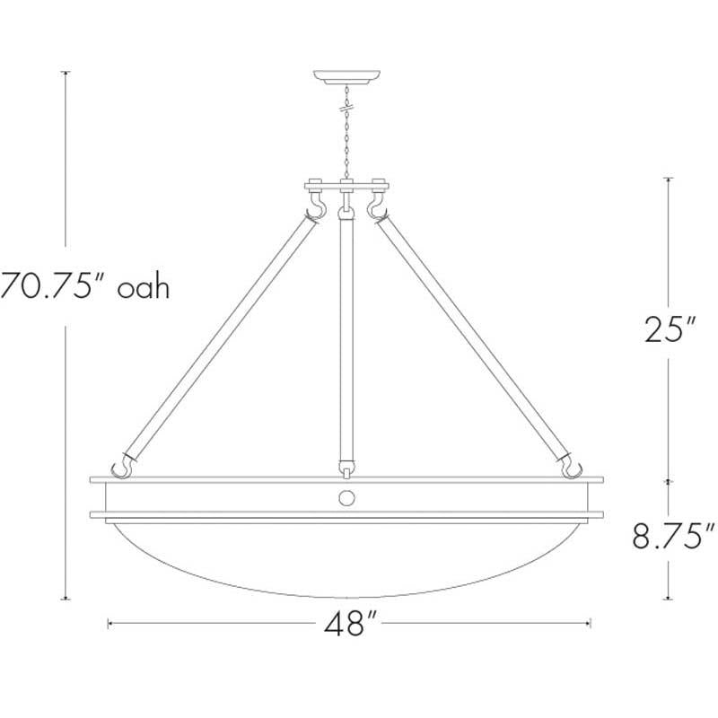 Compass 9925-48-SFM Indoor/Outdoor Semi Flush Mount Pendant By Ultralights Lighting Additional Image 1