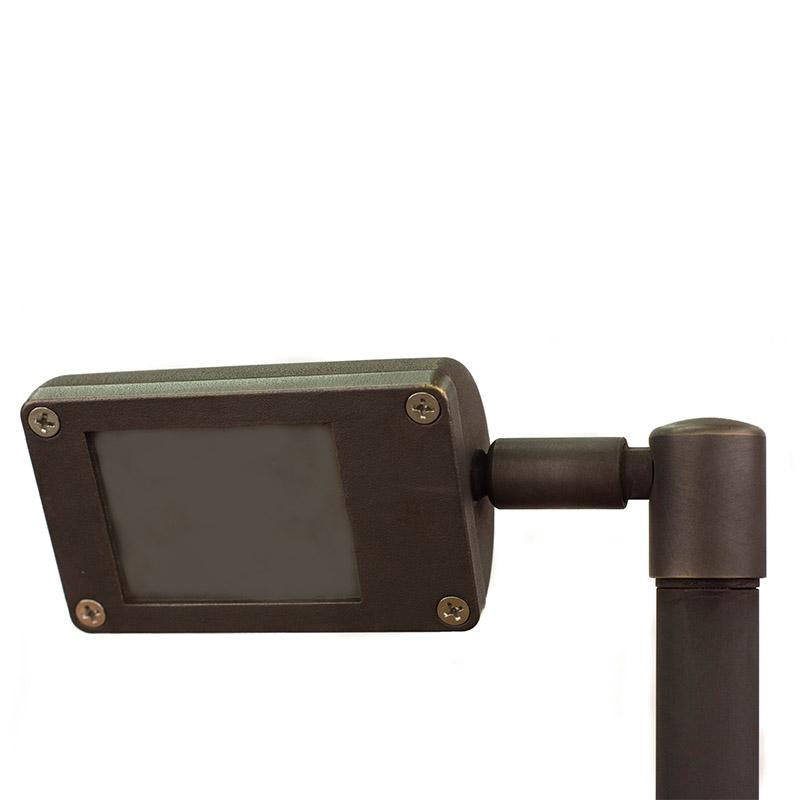 CopperMoon Lighting CM.205 Brass Rectangular Wash Light with Swivel Head and Copper Stem  With Stake