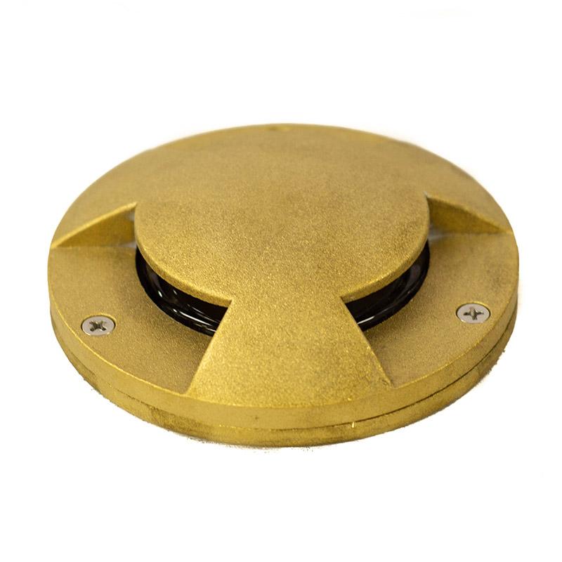 CopperMoon Lighting CM.391 Brass Well Light 3 Port Holes, Low Profile Top