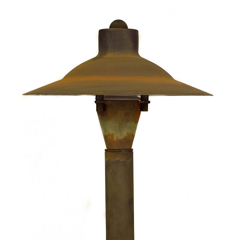 CopperMoon Lighting CM.730-20CG Copper 9Inch Commercial Grade Path Light Top, 18 Inch Copper Stem With Stake