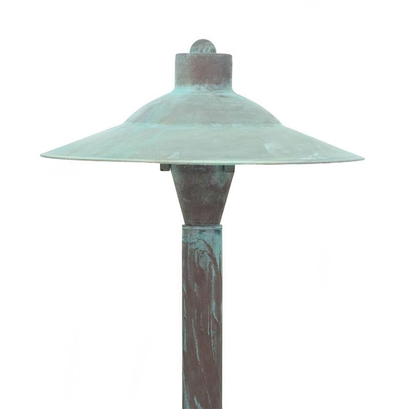 CopperMoon Lighting CM.730-20CG Copper 9Inch Commercial Grade Path Light Top, 18 Inch Copper Stem With Stake