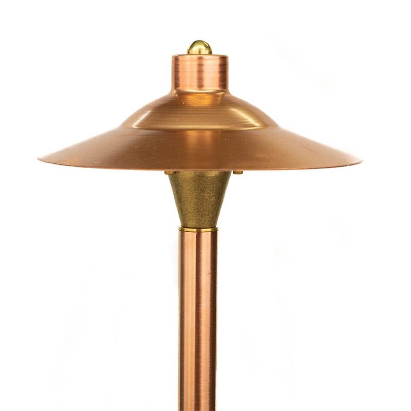 CopperMoon Lighting CM.730-20CG Copper 9Inch Commercial Grade Path Light Top, 18 Inch Copper Stem With Stake