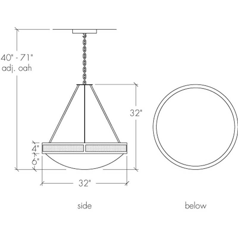 Duo 19435-32-SFM Indoor/Outdoor LED Retrofit 120V Semi Flush Mount Pendant By Ultralights Lighting Additional Image 1