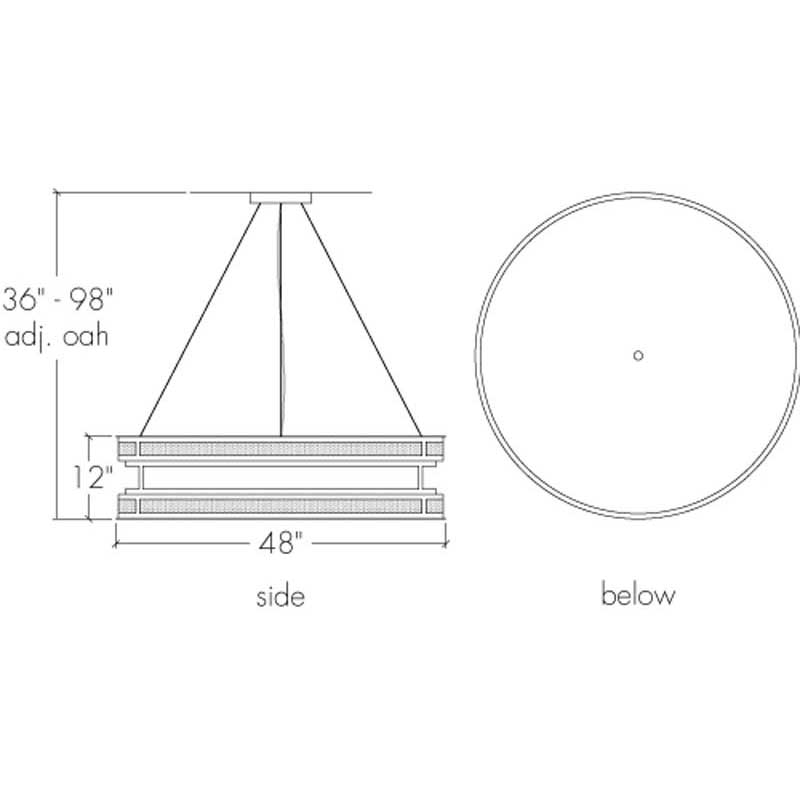 Duo 19437-SFM Indoor/Outdoor LED Retrofit 120V Semi Flush Mount Pendant By Ultralights Lighting Additional Image 2