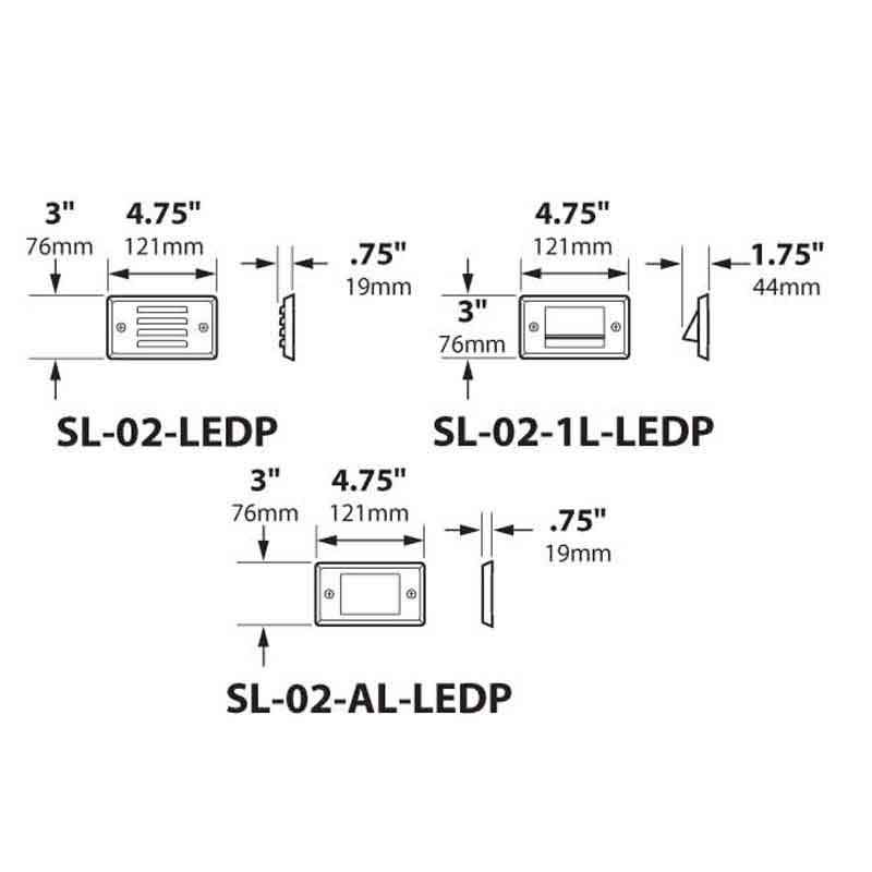 Focus Industries SL-02-1L-LEDP Series 4W LED 1 Louver Step Light 12V
