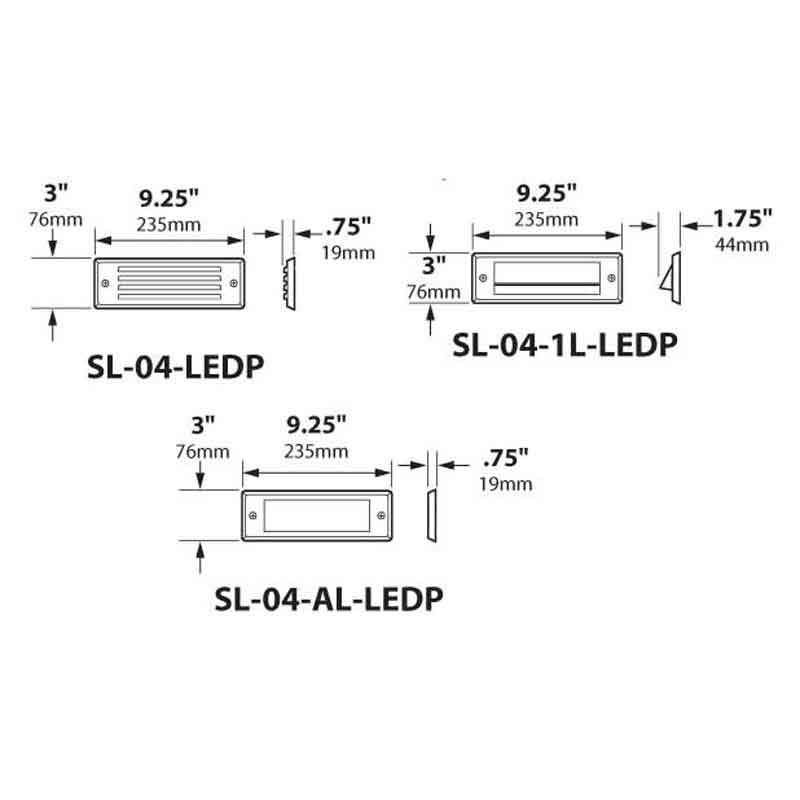 Focus Industries SL041LNL Series Flat Panel 1 Louver Brick Light 12V (Lamp Not Included)