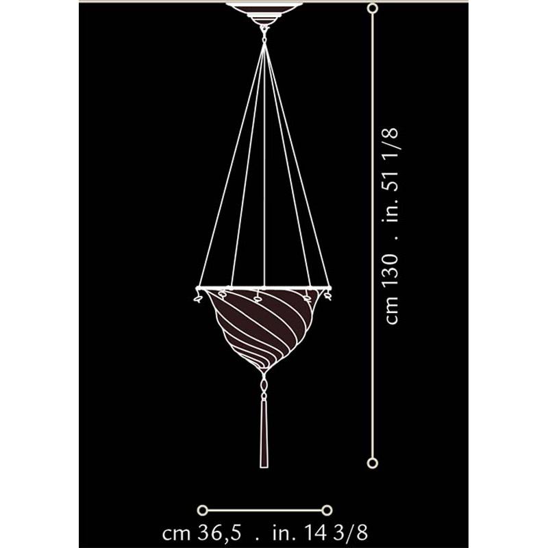 Fortuny 037-SK-1 Samarkanda Decorated Silk Suspended - 14-3/8" Diameter