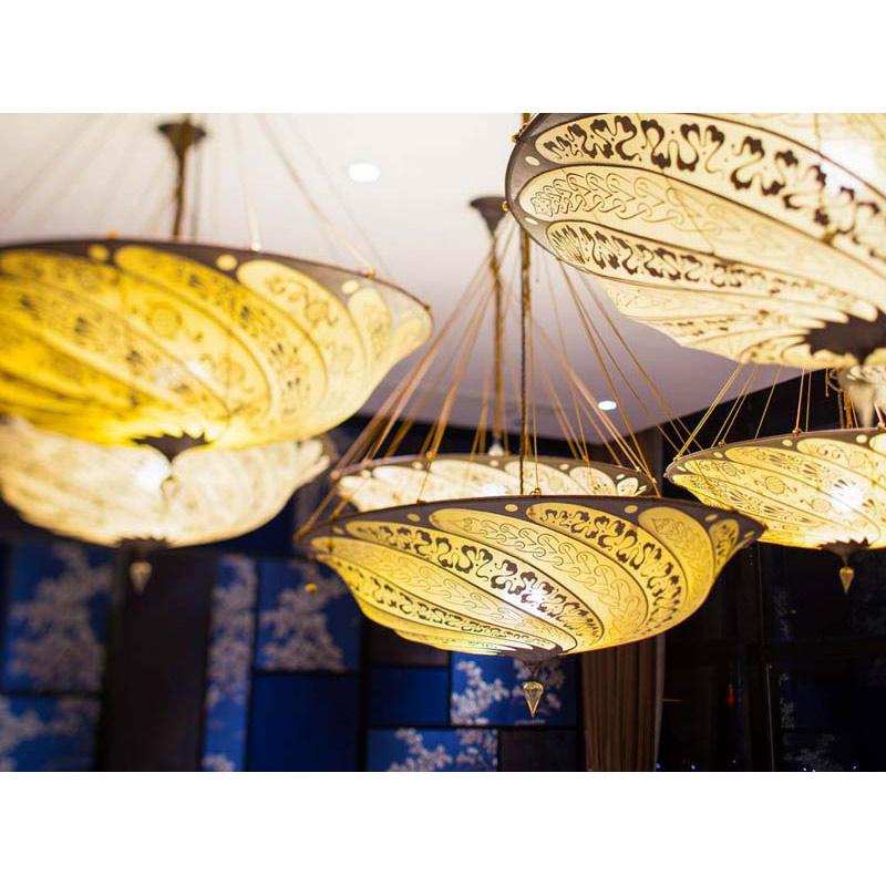 Fortuny 050-SA-1 Small Scudo Saraceno Decorated Silk Suspended Classic - 19-3/4"