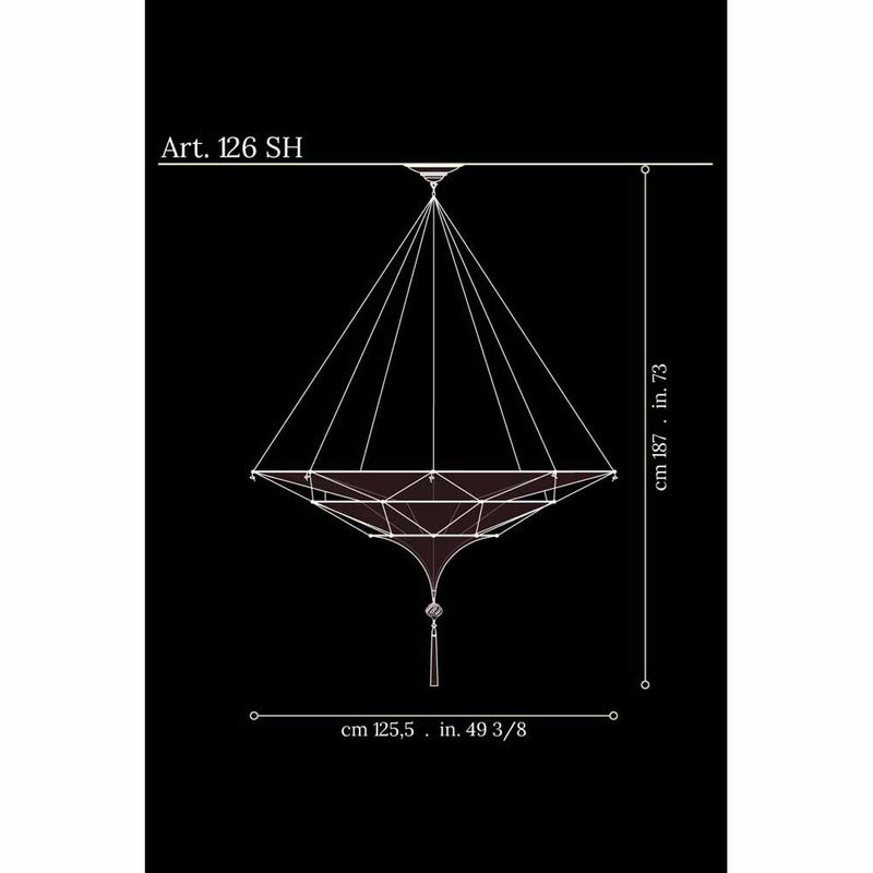 Fortuny 126-SH-2 Scheherazade 3 Tiers in Decorated Silk Flush Mount - 49-3/8" Additional Image 3